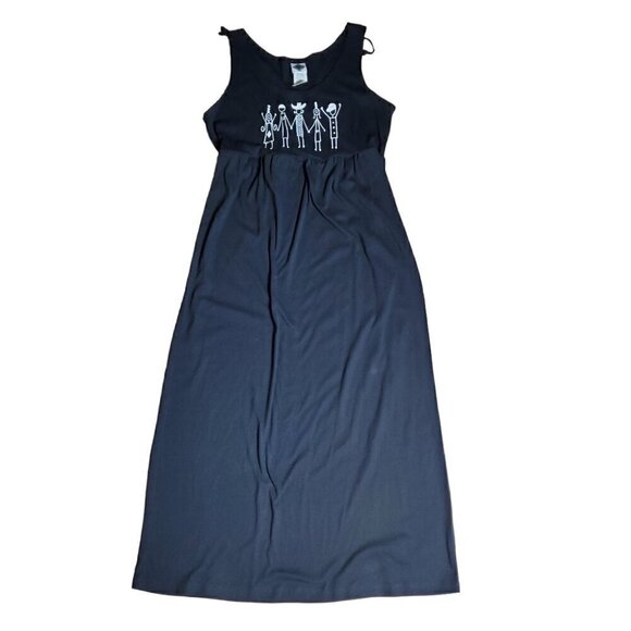 Vintage California Concepts Maxi Tank Dress Family Print Womens 12 Summer Cotton - Picture 1 of 10